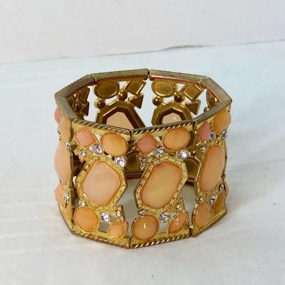 Beautiful Peach Stretch Cuff Bracelet